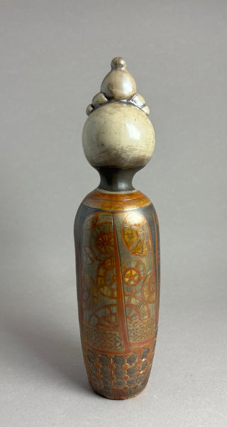 Kokeshi motifs octogones, chignon clair 6 macarons