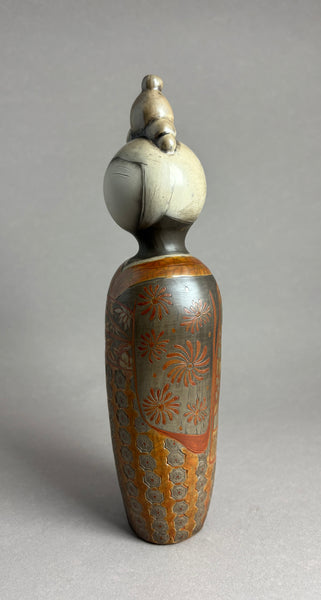 Kokeshi motifs octogones, chignon clair 6 macarons